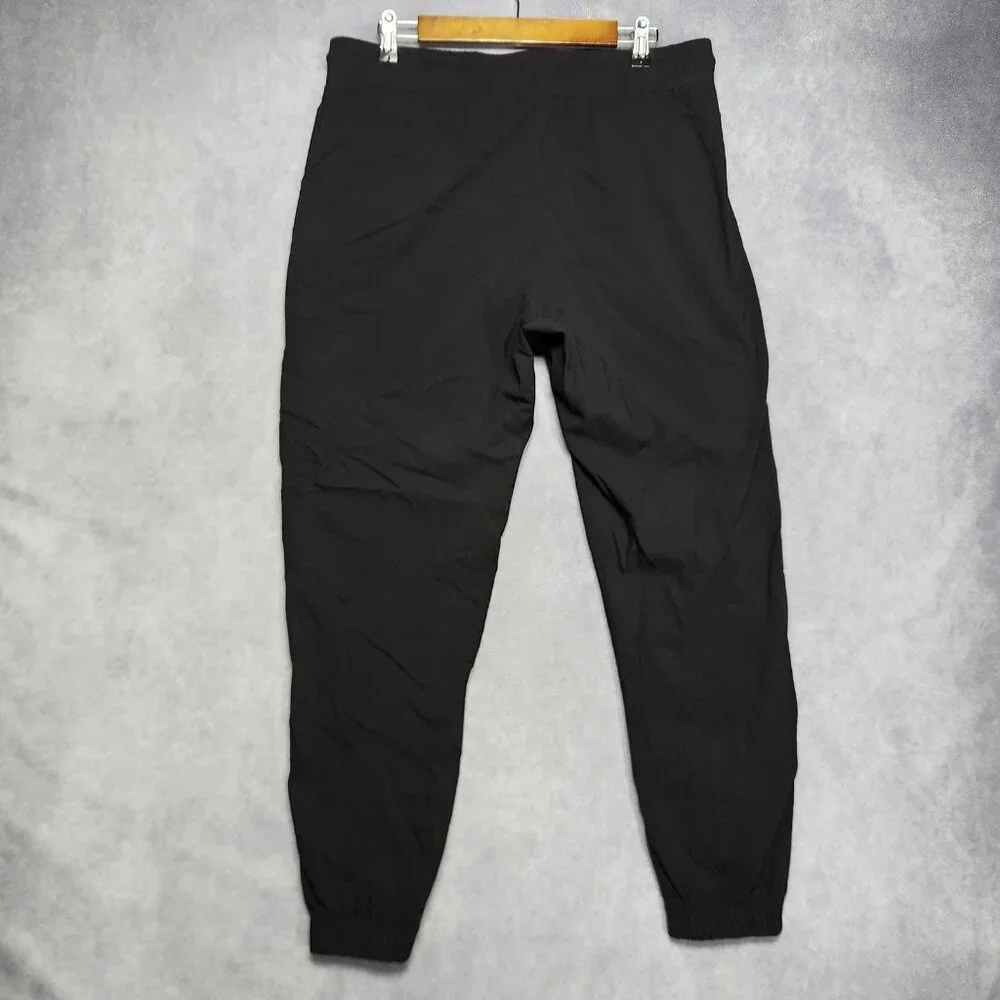 Athletex Jogger Pants Mens Large‎ Black Tapered Drawstring Water Resistant Nylon